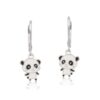 Cute Baby Panda Silver Earrings