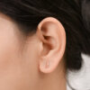 Teardrop Stud Silver Earrings - Image 2