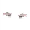 925 Sterling Brush Stud Earrings with Pink Enamel, Small - Image 2