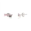 925 Sterling Brush Stud Earrings with Pink Enamel, Small