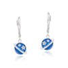 Sterling Silver Planet Earrings with Vibrant Blue Enamel Accents and Celestial Star Details - Image 2