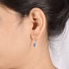 Sterling Silver Planet Earrings with Vibrant Blue Enamel Accents and Celestial Star Details - Image 3