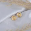 Silver Hexagon Gold Plated Fashion Earrings - Image 2