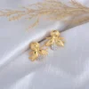 Golden Bee Stud Earrings with Crystal Accents - Image 3