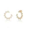American Diamond Gold Rounded Earring