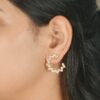 American Diamond Gold Rounded Earring - Image 2