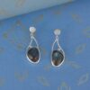 Sterling Silver Labradorite Vine Earrings | Delicate Curved Design with Stunning Natural Gemstones - Image 2