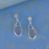 Rose Quartz Silver Earrings - Image 2