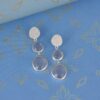 High-Quality Rose Quartz Silver Earrings - Image 2