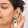 Elegant Green Onyx Pebble Drop Earrings in Sterling Silver | Stunning Natural Stone Jewelry - Image 2