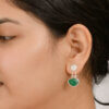 Elegant Green Onyx Silver Earrings - Image 2