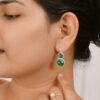 Elegant Green Onyx Gemstone Earrings in 925 Sterling Silver ? A Perfect Blend of Sophistication and Timeless Beauty. - Image 2