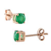 Green Onyx Elegance Silver Studs Earrings - Image 4
