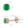 Green Onyx Elegance Silver Studs Earrings - Image 5