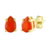 Carnelian Gemstone Silver stud Earrings - Image 4