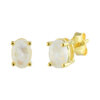Rainbow Moonstone Gemstone Silver Stud Earrings - Image 5