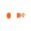 Carnelian Gemstone Rose Gold Plated Silver Stud Earrings