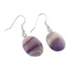 Purple Agate Oval Shape Earrings