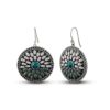 Enchanting Silver Earrings: Turquoise Stone and Sky Blue Enamel