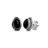 Versatile Round Precious stones Stud Earrings in Sterling Silver