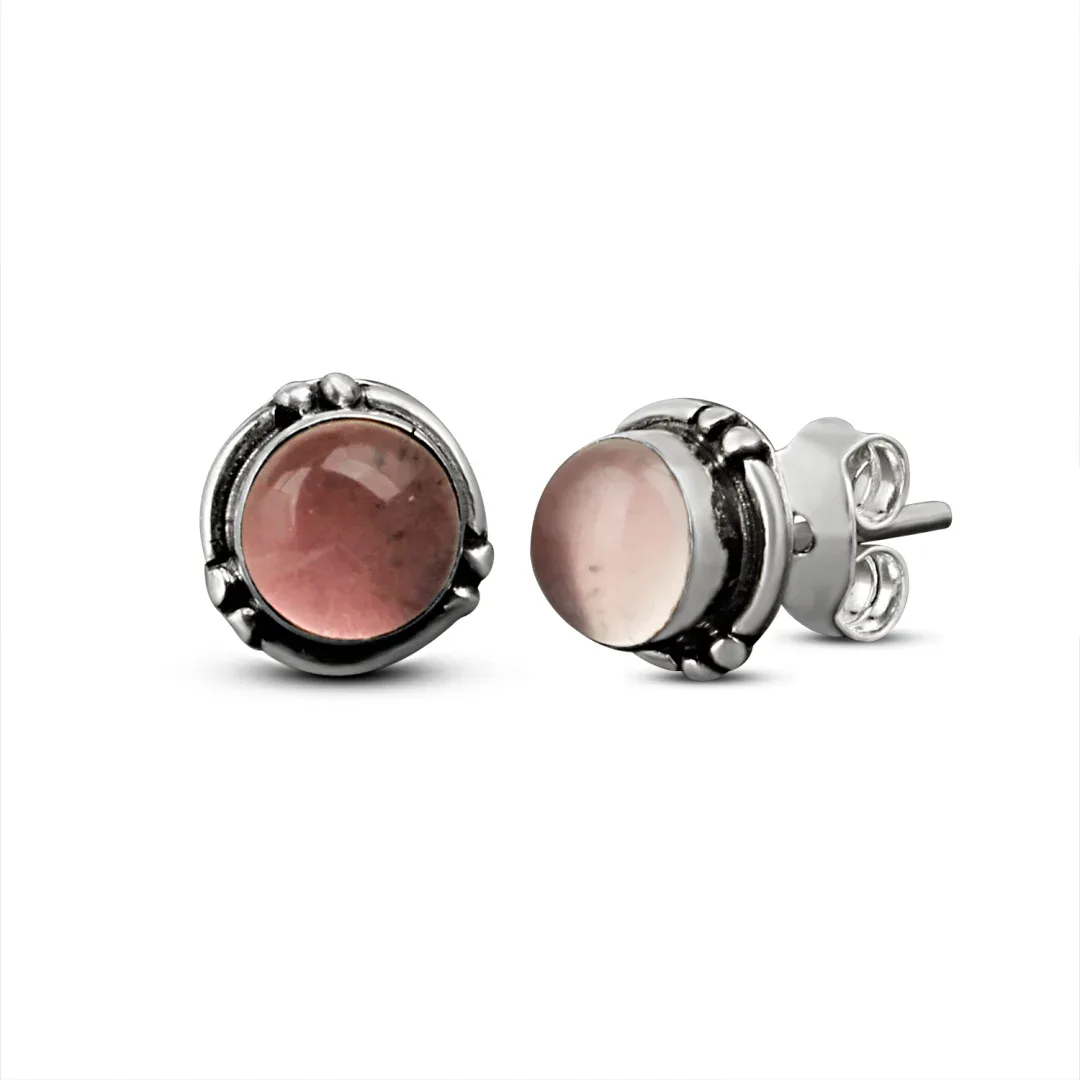 ER867-1.webp Intricate Artistry: Handmade Precious stones Silver Stud Earrings - Image 1