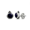 Stunning Handcrafted Silver Stud Earrings with Precious stones