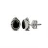 Glamorous Precious Stones Silver Stud Earrings