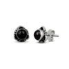 Handcrafted Beauty Precious Stones Silver Stud Earrings