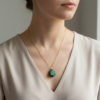 Raw Emerald Pendant Necklace Gold Plated May Birthstone - Image 9
