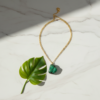 Raw Emerald Pendant Necklace Gold Plated May Birthstone - Image 8