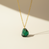 Raw Emerald Pendant Necklace Gold Plated May Birthstone - Image 6