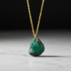 Raw Emerald Pendant Necklace Gold Plated May Birthstone - Image 4