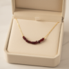 Garnet Chip Bead Bar Necklace 18K Gold Plated January - Image 4