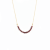Garnet Chip Bead Bar Necklace 18K Gold Plated January