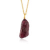 Raw Garnet Pendant Necklace Gold Plated January Birthstone