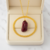 Raw Garnet Pendant Necklace Gold Plated January Birthstone - Image 4