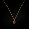 Raw Garnet Pendant Necklace Gold Plated January Birthstone - Image 2