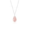 Rose Quartz Gemstone Jewelry in 925 Sterling Silver White Rhodium Plated