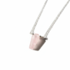 Rose Quartz Coffin Pendant Necklace Silver - Image 9