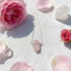 Rose Quartz Crystal Pendant Necklace Sterling Silver - Image 3