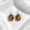 Tiger Eye Drop Earrings 925 Silver Gold Plated Leo - Image 9
