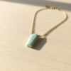 Amazonite Coffin Pendant Necklace 925 Silver Gold Virgo - Image 9