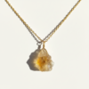 Raw Citrine Crystal Necklace Gold Plated November Birthstone