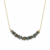 Labradorite Chip Bar Necklace Gold Plated Aquarius Zodiac