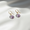 Amethyst Drop Earrings 925 Silver Gold Plated February Birthstone - Image 6