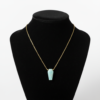 Amazonite Coffin Pendant Necklace 925 Silver Gold Virgo - Image 10