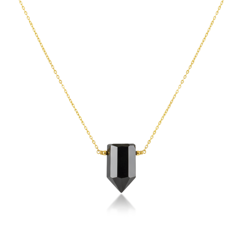 Gemini_Generated_Image_80zh0q80zh0q80zh Black Onyx Crystal Point Necklace Gold Plated – Leo Birthstone - Image 1