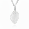 Herkimer Diamond Raw Crystal Pendant Necklace Silver