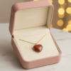 Red Jasper Heart Pendant Necklace 925 Silver Gold Plated Leo - Image 8