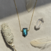 Labradorite Crystal Pendant Gold Plated Necklace Scorpio - Image 5